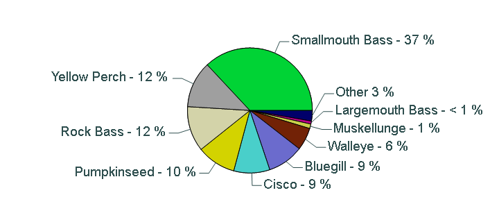 Pie chart showing species catch proportions